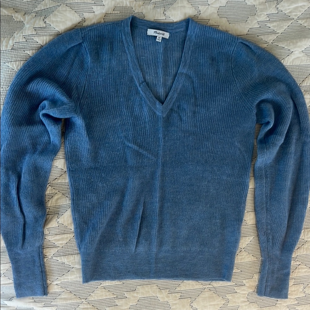 Madewell Alpaca-Blend Deep V-Neck Sweater - XS